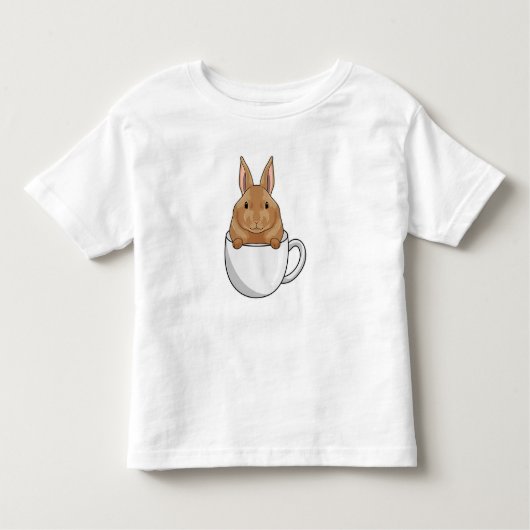 T-shirt Pour Les Tous Petits Lapin avec la coupe de café (Devant)