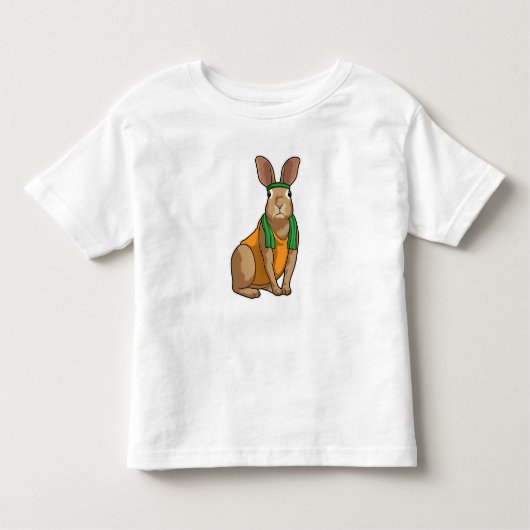 T-shirt Pour Les Tous Petits Lapin comme coureur avec serviette (Devant)