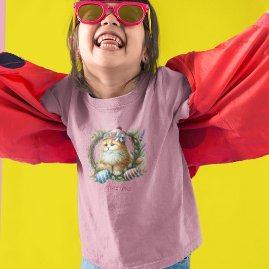 T-shirt Pour Les Tous Petits Lapin de Pâques dans une couronne