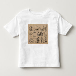 T-shirt Pour Les Tous Petits Lapin de Pâques vintage et Kraft de poussins Brown