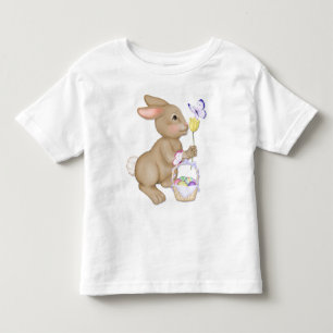 T-shirt Pour Les Tous Petits Lapin et panier de Pâques