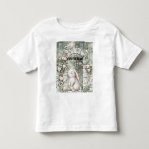 T-shirt Pour Les Tous Petits Lapin Jardin Floral Rose Enchanté