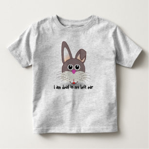 T-shirt Pour Les Tous Petits Lapin sourd : Chemise sourde d'enfants d'oreille