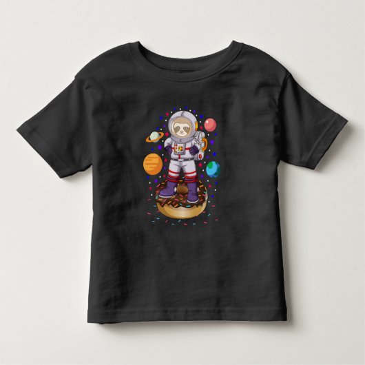 T-shirt Pour Les Tous Petits L'astronaute spatial Galaxy Planet Donut Candy (Devant)
