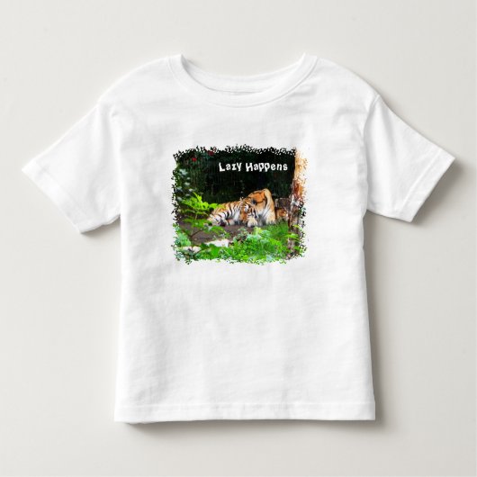 T-shirt Pour Les Tous Petits Lazy arrive le tigre de Sibérie (Devant)