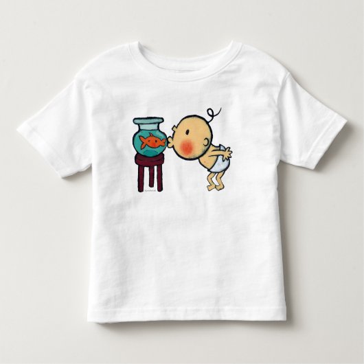 T-shirt Pour Les Tous Petits Le bocal à poissons embrasse le poisson rouge (Devant)