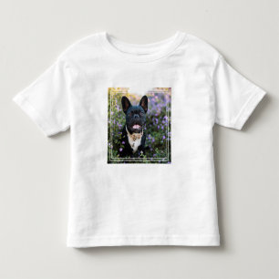 T-shirt Pour Les Tous Petits Le Bulldog français en fleurs