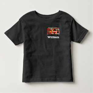 T-shirt Pour Les Tous Petits Le camion de pompiers de l'enfant nommé fait sur