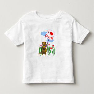 T-shirt Pour Les Tous Petits Le castor canadien aime l'Ontario