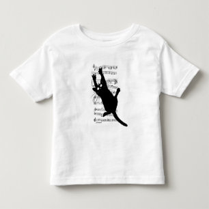T-shirt Pour Les Tous Petits Le chat s'accroche aux notes de musique