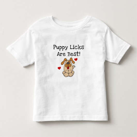 T-shirt Pour Les Tous Petits Le chiot Licks sont le meilleur (Devant)