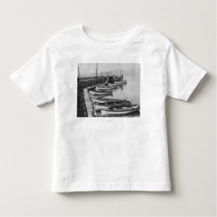 T-shirt Pour Les Tous Petits Le lac Tahoe, CA - bateaux en bois le long de