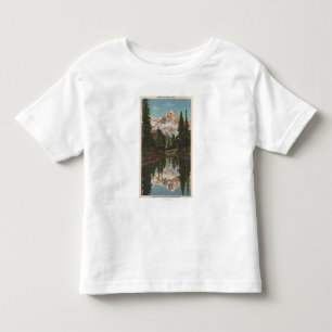 T-shirt Pour Les Tous Petits Le mont Rainier, WA - lac mirror avec la réflexio