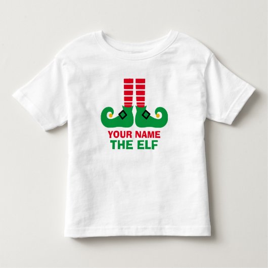 T-shirt Pour Les Tous Petits Le nom d'Elf de Noël personnalisent (Devant)