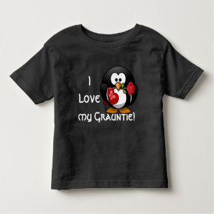 T-shirt Pour Les Tous Petits Le pingouin adorable déclare que "j'aime mon