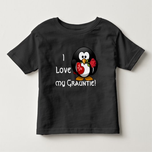 T-shirt Pour Les Tous Petits Le pingouin adorable déclare que "j'aime mon (Devant)