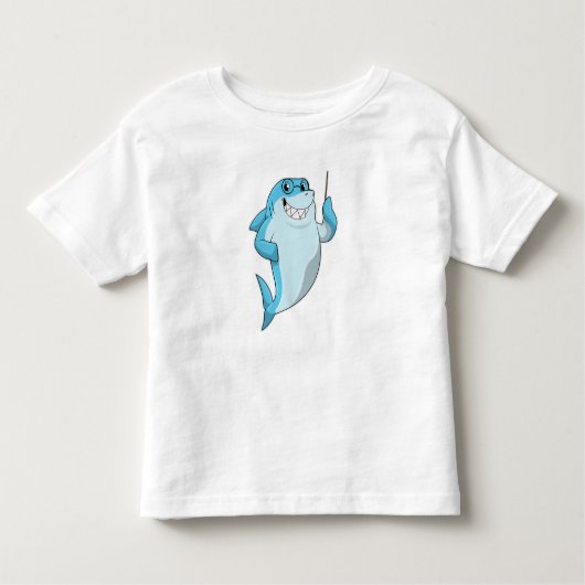 T-shirt Pour Les Tous Petits Le requin comme enseignant avec pointeur (Devant)