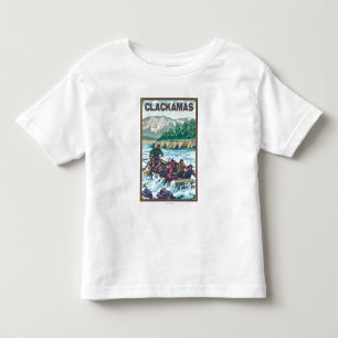 T-shirt Pour Les Tous Petits L'eau blanche transportant par radeau - Clackamas,