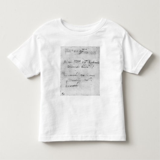 T-shirt Pour Les Tous Petits L'écriture de Leonardo da Vinci (Devant)