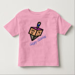 T-shirt Pour Les Tous Petits Les chemises des enfants Chappy de Chanukah<br><div class="desc">Dreidel avec "Chanukah Chappy" dedans craie-comme les lettres bleues.</div>