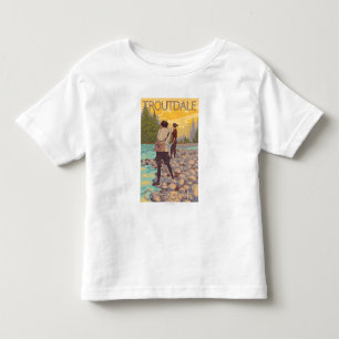 T-shirt Pour Les Tous Petits Les femmes pilotent la pêche - Troutdale, Orégon