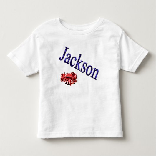 T-shirt Pour Les Tous Petits Les garçons appelés Jackson Blue Name Logo, (Devant)