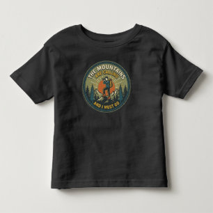 T-shirt Pour Les Tous Petits Les montagnes appellent Badge Randonnée Vintage
