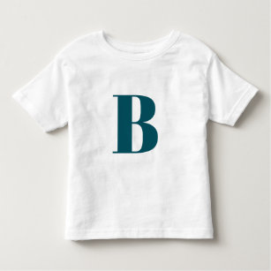T-shirt Pour Les Tous Petits Lettre initiale   Monogramme Turquoise Moderne Coo