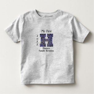 T-shirt Pour Les Tous Petits Lettre mosaïque H Nom Monogramme