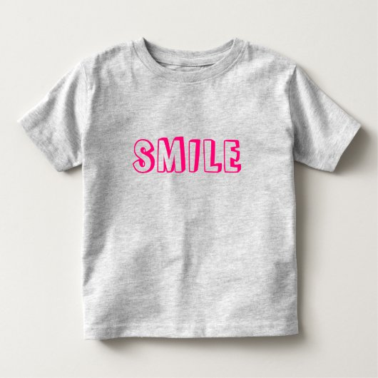 T-shirt Pour Les Tous Petits Lettres fuchsia "Smile" rose chaud (Devant)