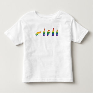 T-shirt Pour Les Tous Petits LGBT Parties scintillant Rainbow ASL Fière