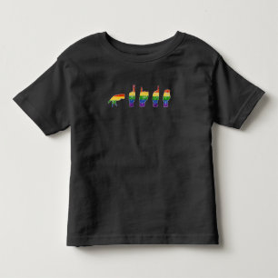 T-shirt Pour Les Tous Petits LGBT Parties scintillant Rainbow ASL Pride