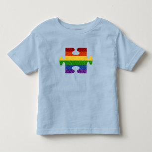 T-shirt Pour Les Tous Petits LGBT Puzzle Pride Parties scintillant drapeau