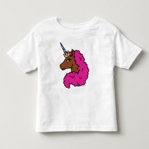 T-shirt Pour Les Tous Petits Licorne Afro Rose Chaud