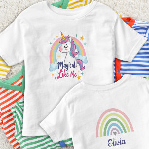 T-shirt Pour Les Tous Petits Licorne Magique au Pastel avec Arc-en-ciel