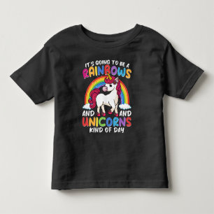 T-shirt Pour Les Tous Petits Licorne Mignonne Fantaisiste Drôle Arc-en-ciel Et
