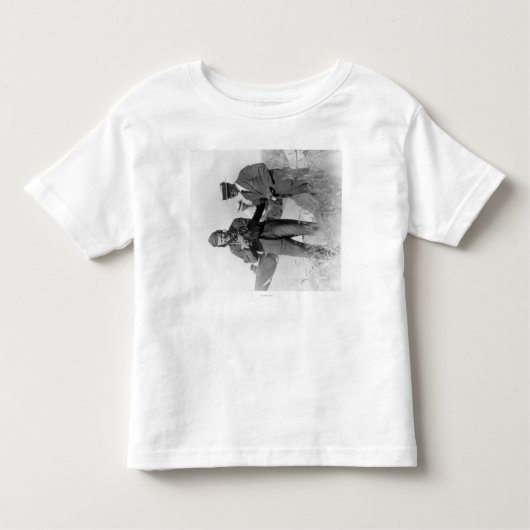 T-shirt Pour Les Tous Petits Lindbergh et Wright avec l'avion détruit (Devant)