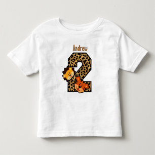 T-shirt Pour Les Tous Petits Lion de tigre léopard de 2e anniversaire 2 ans