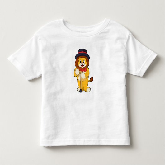 T-shirt Pour Les Tous Petits Lion en Gentilhomme avec Chapeau (Devant)