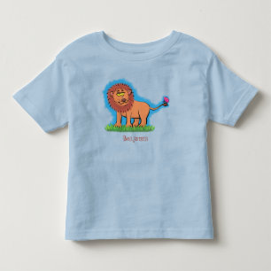 T-shirt Pour Les Tous Petits Lion joyeux avec dessin animé de papillon