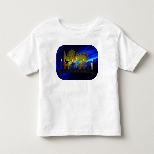 T-shirt Pour Les Tous Petits Lion Menorah en laiton de Chanukkah (Devant)