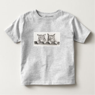T-shirt Pour Les Tous Petits Lithographie de chats dormant vintage, 1874
