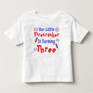 T-shirt Pour Les Tous Petits Little Firecracker 3ème anniversaire