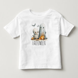 T-shirt Pour Les Tous Petits Little Frights - Skeleton & Ghost Halloween Duo