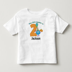 T-shirt Pour Les Tous Petits Little Monster Kids 2e anniversaire Personnalisé