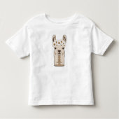 T-shirt Pour Les Tous Petits Llama aux fleurs blanches (Devant)
