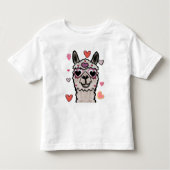 T-shirt Pour Les Tous Petits Llama cool avec lunettes de coeur (Devant)