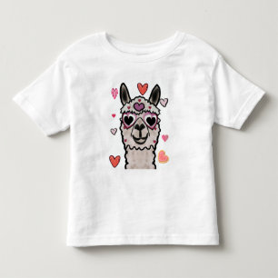 T-shirt Pour Les Tous Petits Llama cool avec lunettes de coeur