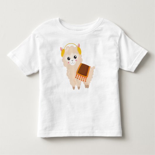 T-shirt Pour Les Tous Petits Llama d'automne, Llama mignonne, Alpaca mignonne, (Devant)