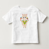 T-shirt Pour Les Tous Petits Llama mexicaine, Llama mignonne, Alpaca, Écharpe,  (Devant)